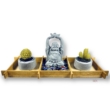 Buddha mécsestál szett ásvány csomaggal (osztott tálas)