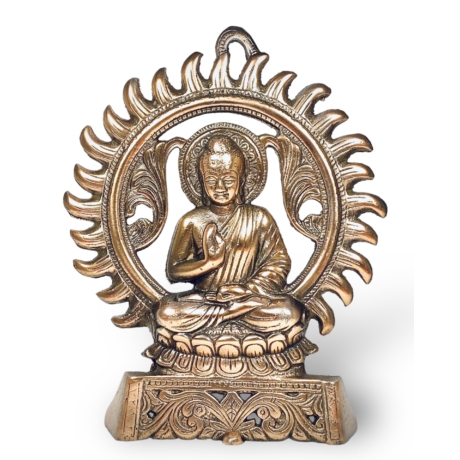 Áldó Buddha falikép – bronz 